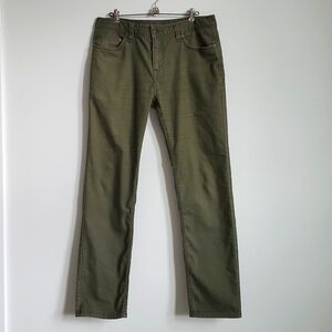 Men's prAna jeans, Olive, 33W x 32L Slim Fit